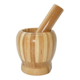 Mortero De Madera Bambu 100% Natural Mini Molcajete Ch