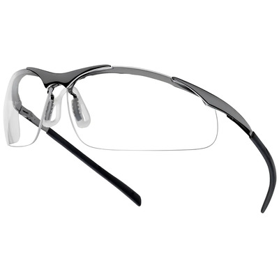 Gafas Seguridad Bollé Contour 40049 Medio Marco Metálico Antivaho Uv Transparente