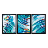 Quadros Decorativos Abstratos Mar Azul Aurora Quarto Sala