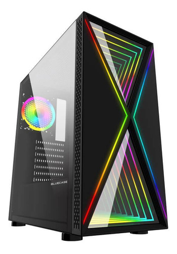 Gabinete Gamer Bg-034 Pulse Led Infinity Rgb Preto Usb 3.0