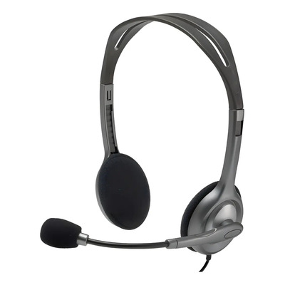Auriculares con Micrófono Logitech H111 981-000612 Oficina Ajustable Color Gris | Envío gratis