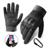 Guantes De Motociclista Proteccion Motociclista Guantes Para Moto Guantes De Proteccion Pantalla Táctil Para Motociclista + Mosquetón Negro Talla M Jeeyee