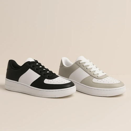 Kit 2 Pares Tênis Basic Air Casual Branco Unissex 34 Ao 43 | Frete grátis
