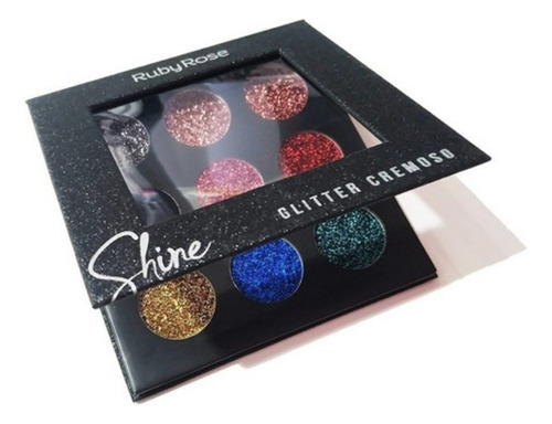 Sombras Glitter Cremoso Ruby Rose 9 Tons Neutros E Coloridos