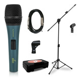 Kit Arcano Microfone Platinum-b88 Xlr-p10 + Pedestal Pmv