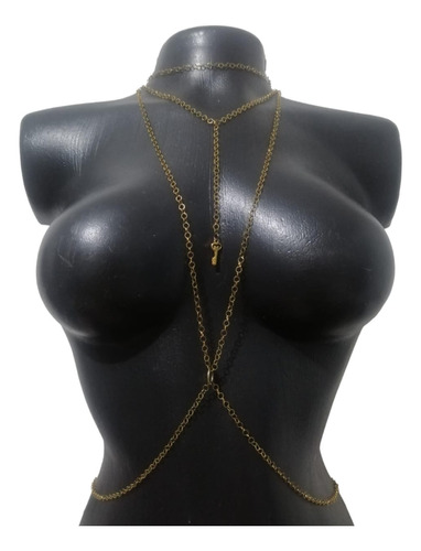 Deluxe Body Chain Gold, Cadena Para Cuerpo Acero Inoxidable