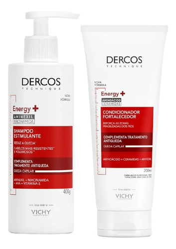Kit Dercos Energy+ Shampoo Antiqueda + Condicionador 200ml