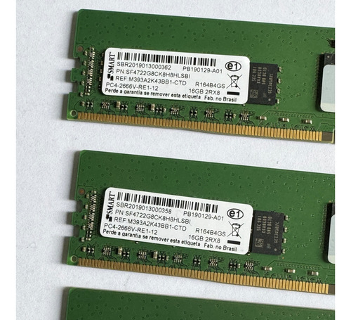 3x Memória 16gb Ddr4-2666 Ecc Rdimm Servidor Hp Dell Lenovo