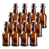 Botellas De Cerveza Barcaloo De Vidrio Ámbar De 16 Oz Para E