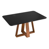 Mesa Jantar Retangular 160cm Kiara D04 Freijó/preto Brilho