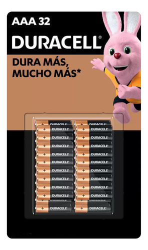 32 Baterias Aaa Duracell Pila Alcalina Larga Duracion