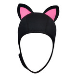 Gorro De Buceo Con Orejas De Gato, Gorro De Surf, Negro Rosa