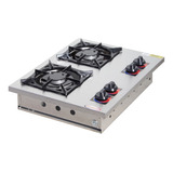 Fogão 2 Bocas Duplas Cooktop Inox Alvenaria P/ Embutir 20x20