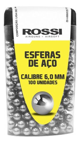 Bbs Munição Esfera Aço 100 Rounds 6mm Airgun Air Soft