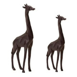2 Esculturas De Girafa Estatuas Premium Decoração Casa Luxo