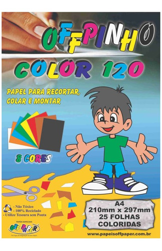Bloco Criativo A4 Color 25 Folhas 120gr 8 Cores Offpaper