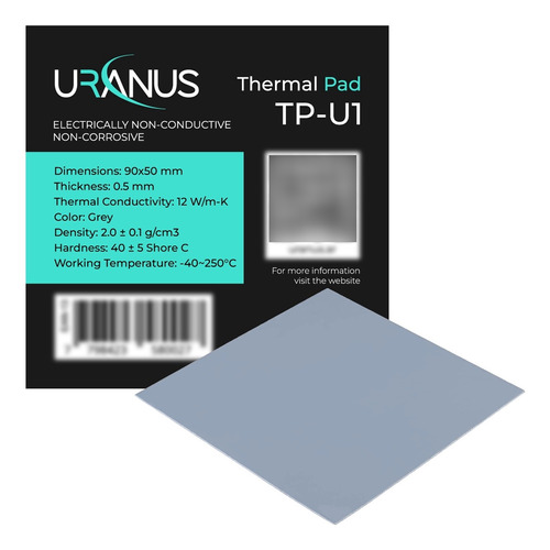 Pad Térmico Uranus Tp-u1 90x50x0.5mm 12w/mk Alto Rendimiento
