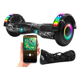 Patineta Scooter Electrica Luz Rgb Hoverboard Parlante Bt Xl Color Negro