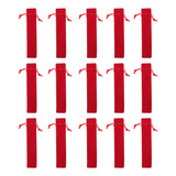 Set De 20 Estuches De Terciopelo Para Bolígrafos Rojo