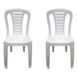 Silla Plastica Reforzada Apilable Reina Blanco Pack 2 Un