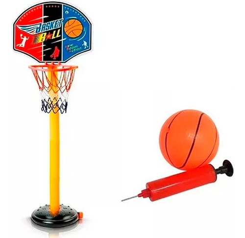 Tabela De Basquete Infantil Pedestal Regulável 1,4m Com Bola