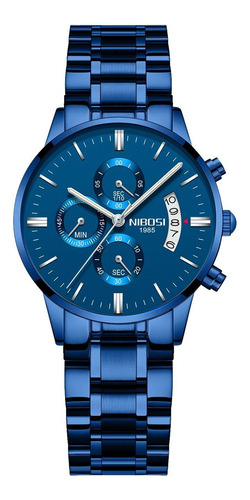 Senhoras Relógio Original Nibosi À Prova D' Água Luxo Azul 2