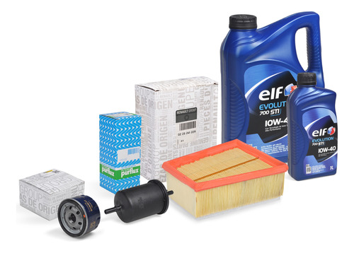 Kit Filtros 5l Aceite Elf 10w40 Clio Kangoo Sandero 1.6 16v