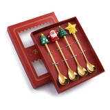 Cucharas Y Tenedores Navideños (01 #mold) Con Caja De Regalo