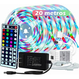 Tira Led Multicolor Luces Led Rgb 20m Control Decorar Cuarto