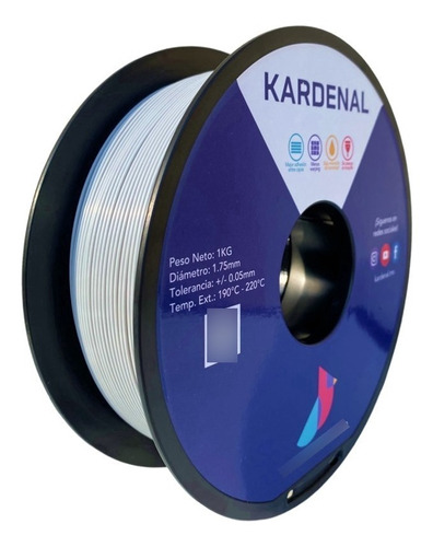 1 Kg 1.75mm Filamento Pla Premium Kardenal Color Gris