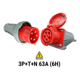 Plugue + Tomada Industrial 63a 3p+t+n (6h) 380v/440v