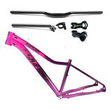 Kit Quadro De Bicicleta Feminino Aro 29 Canote,guidão E Mesa