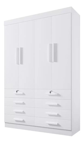 Guarda Roupa Roupeiro Monaco Plus 4 Portas Branco D'doro 