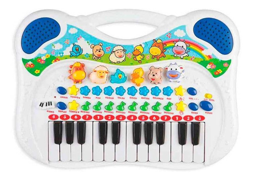 Pianinho Animal Piano Infantil Bebe Azul