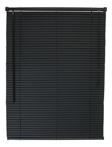 Persiana De Pvc Horizontal 120 X 160 Color Negro Texturizado