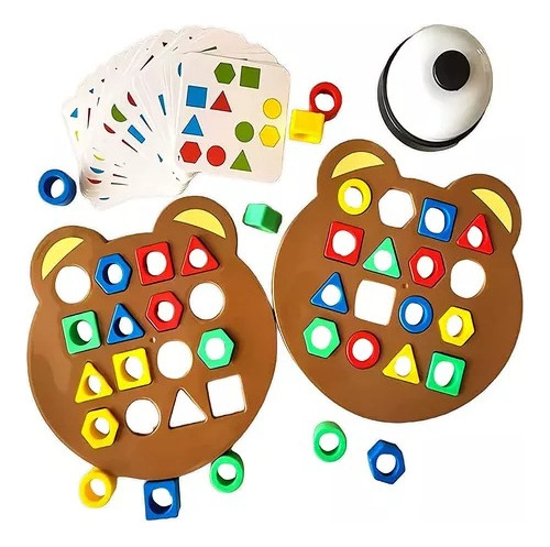 Juego De Combinación Rápida De Rompecabezas Con Formas Geomé Color Double Deluxe