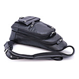 Mochila Speed Couro Legitimo Largadão Bike. Cor Preto