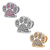 Dije Charm Para Pulsera Huella Paw Perro Plateado