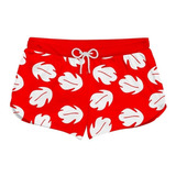 Short Praia Feminino Lilo Vermelho Stitch Casual Ref0287