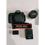  Canon Eos 80d Dslr + Lente 18-55mm