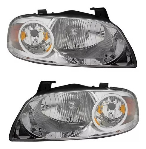 Par De Faros Nissan Sentra 2004 2005 2006 Fondo Cromado