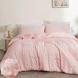 King Size, 3 Piece Seersucker Bedding Set For Women, Wa...