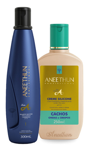 Shampoo/creme De Silicone Cachos- Kit Linha A - Aneethun