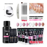 Kit De Poligel De 15 Ml, Incluye Consejos De Base Doble Y 18