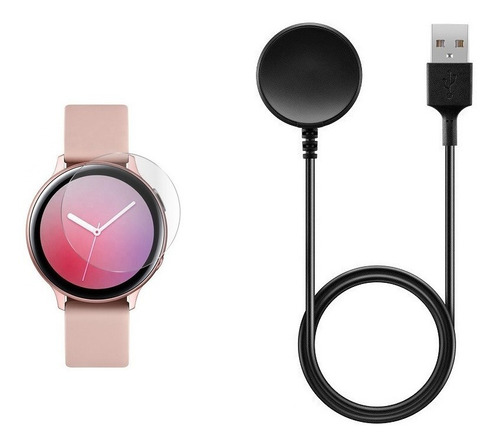 Cargador + 3 Micas Para Samsung Galaxy Watch Active 2