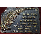 Placa Recordatoria Cementerio 24x13 Fundicion Bronce Hoja