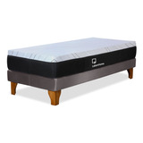 Cama Zen Top Foam Visco Tela Gris 1 1/2pza