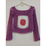 Sweter Corto Tejido A Crochet Nuevo 