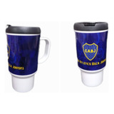 Jarro Alto Termico Polimero Taza Alta C Tapa 500 Ml Boca Jr