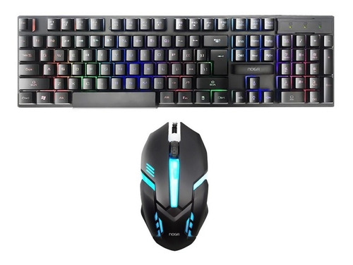 Teclado Y Mouse Kit Gamer Noga Pc Combo Retroiluminado Nkb92